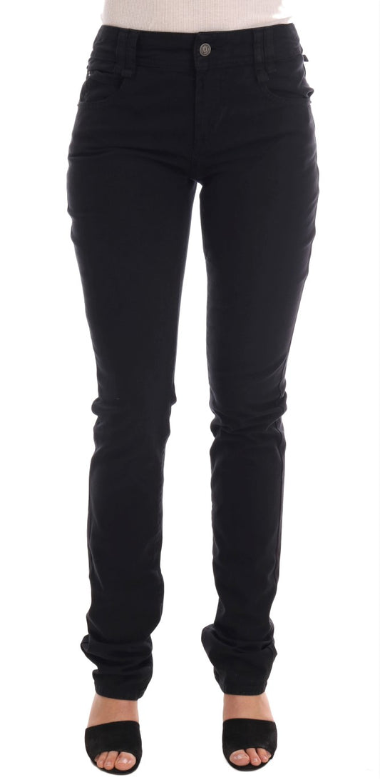 John Galliano – Schwarze Stretch-Jeans aus Baumwolldenim in normaler Passform