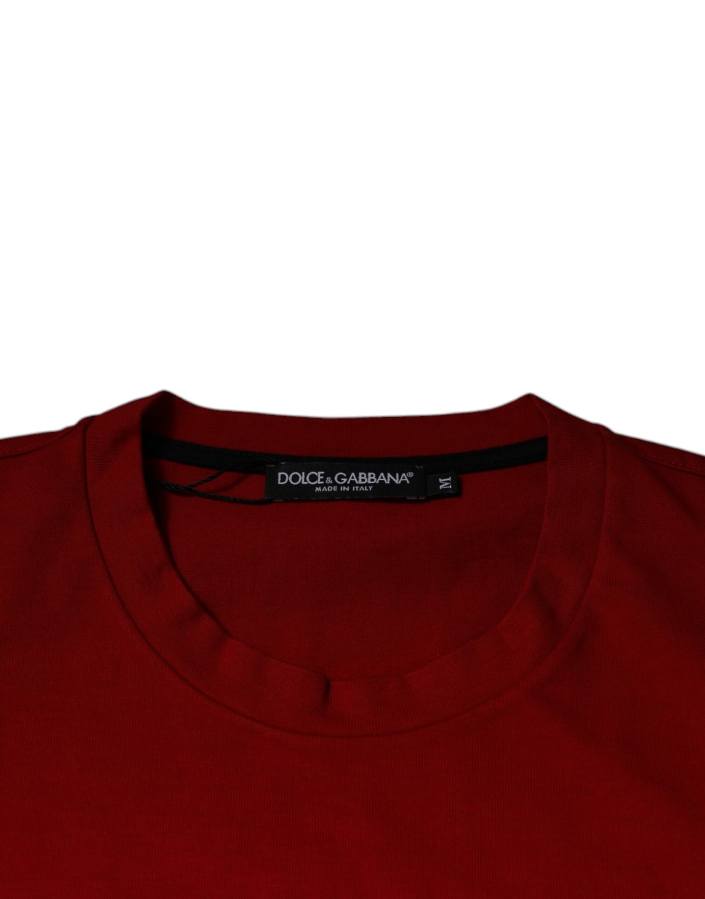 Dolce &amp; Gabbana Rotes T-Shirt aus Baumwolle mit Rundhalsausschnitt und DG Eye-Print