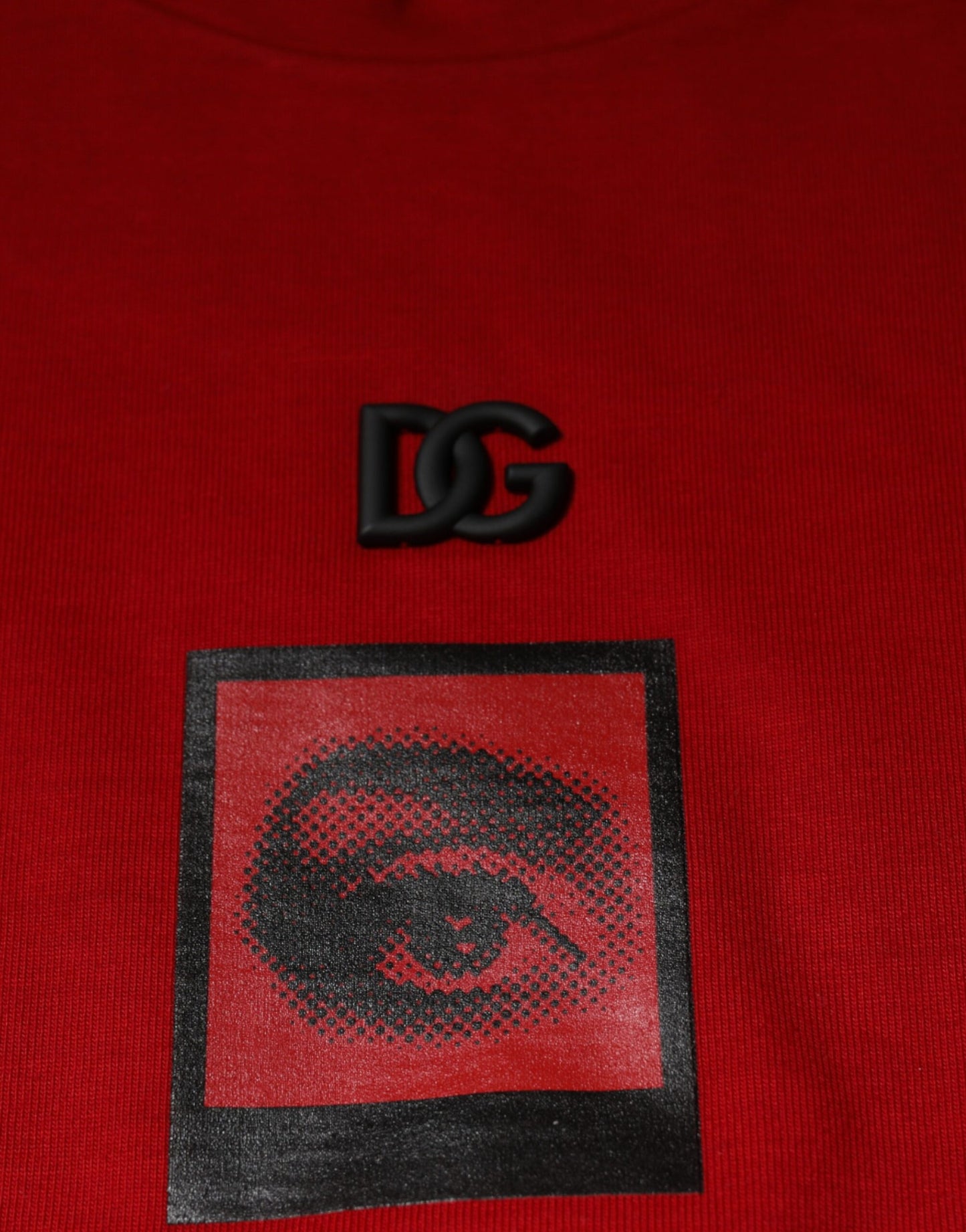 Dolce &amp; Gabbana Rotes T-Shirt aus Baumwolle mit Rundhalsausschnitt und DG Eye-Print