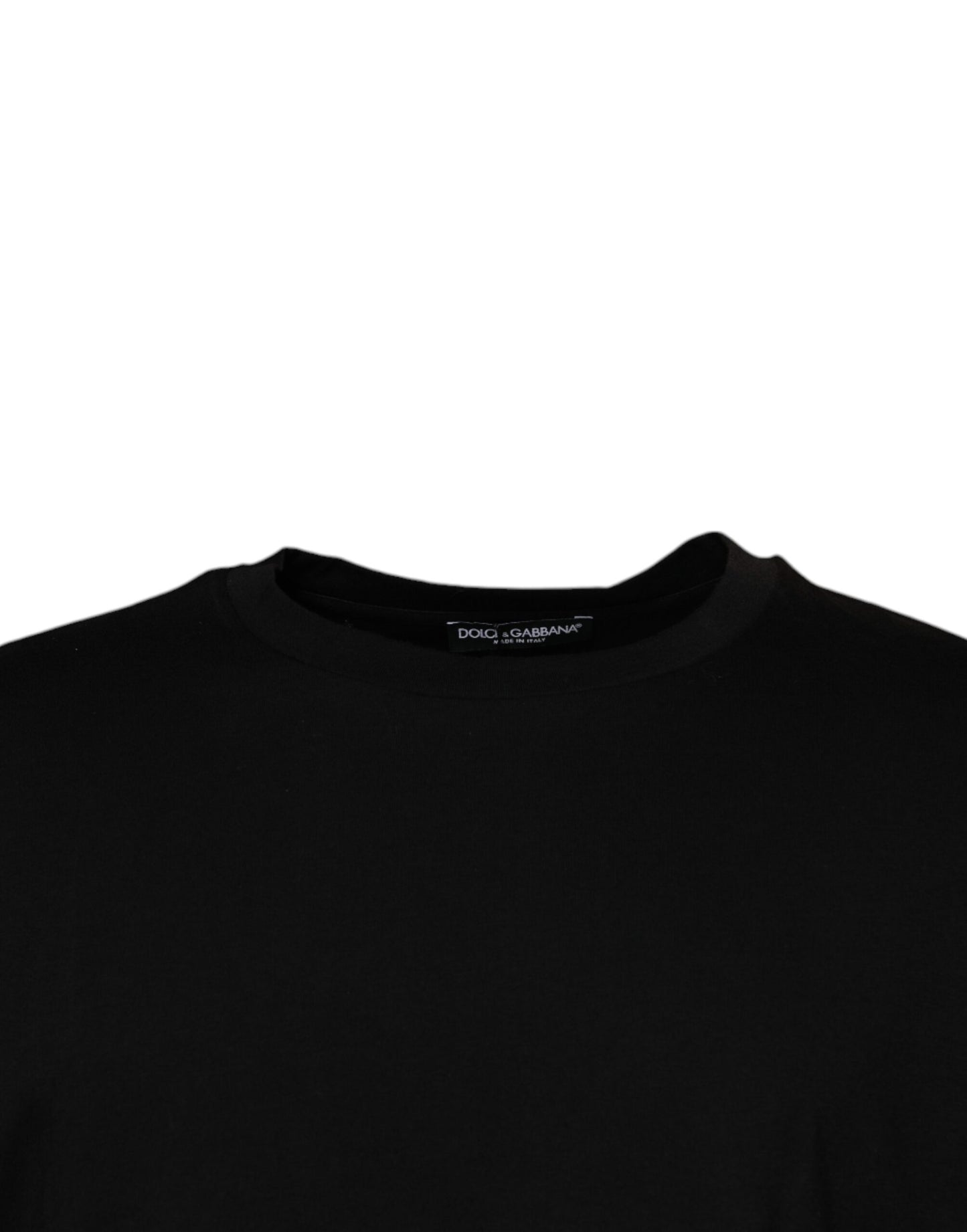 Dolce &amp; Gabbana – Schwarzes, kurzärmliges T-Shirt mit Rundhalsausschnitt