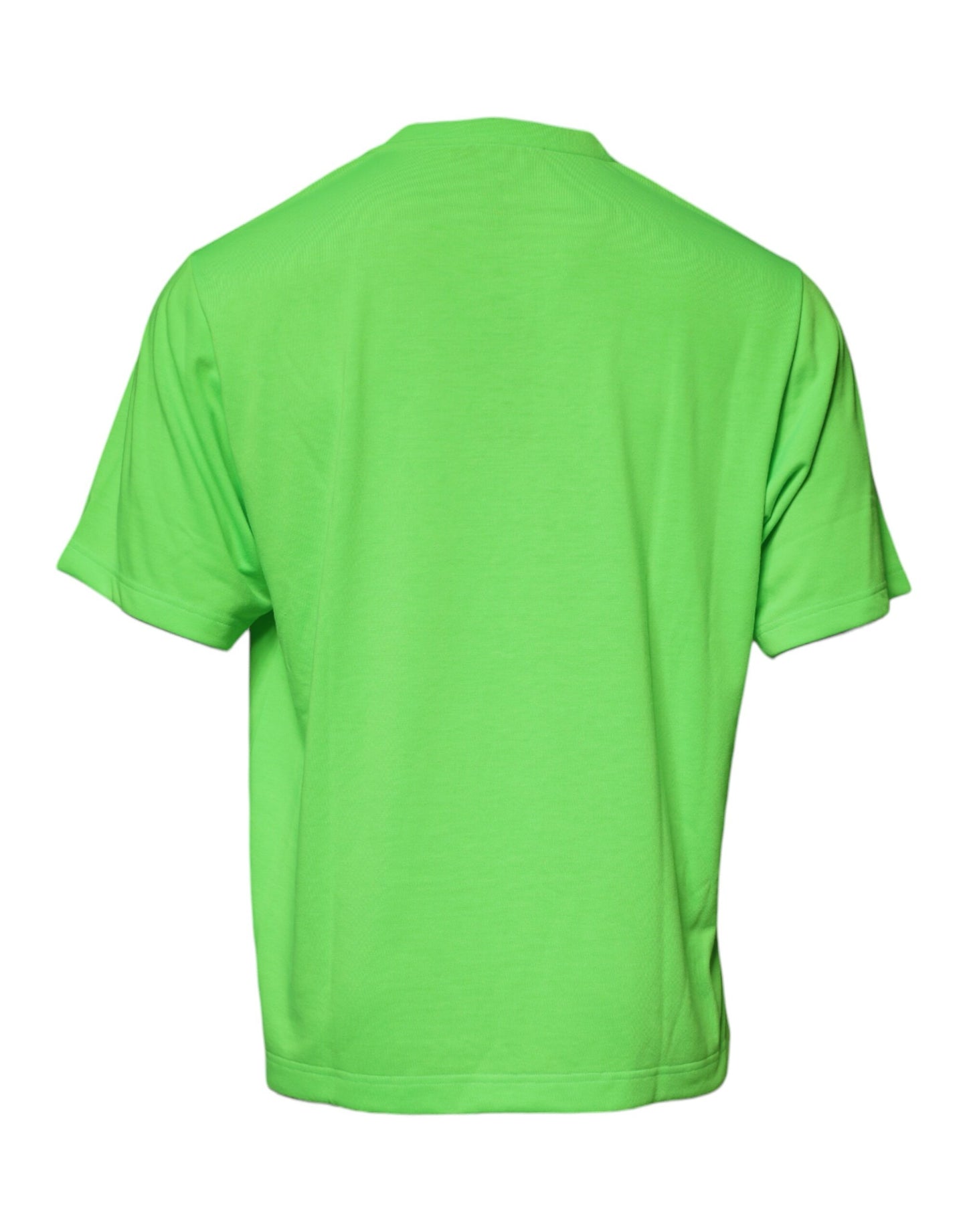 Dolce &amp; Gabbana Grünes T-Shirt aus Baumwolle mit Rundhalsausschnitt und DG-Logo