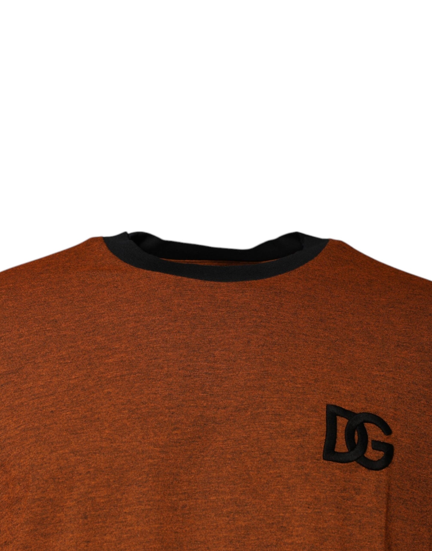 Dolce &amp; Gabbana Braunes T-Shirt aus Baumwolle mit Rundhalsausschnitt und DG-Logo
