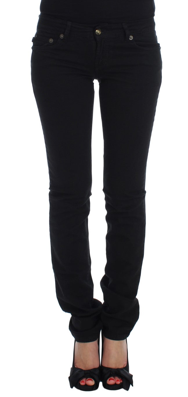 Cavalli – Schwarze Slim-Skinny-Fit-Jeans aus Baumwollstretch
