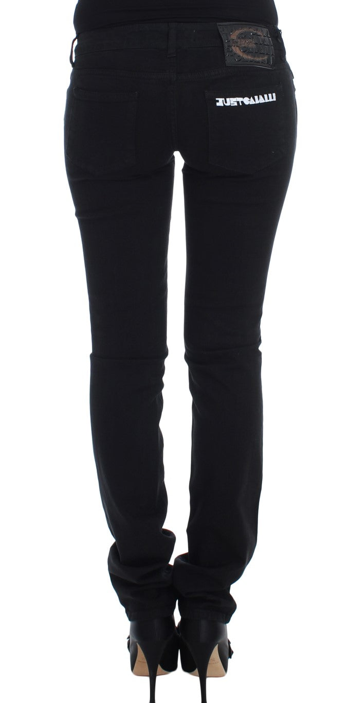 Cavalli – Schwarze Slim-Skinny-Fit-Jeans aus Baumwollstretch
