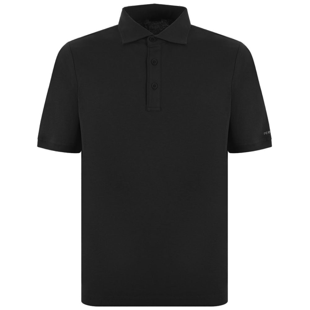 Schwarzes Poloshirt aus Baumwolle von People Of Shibuya