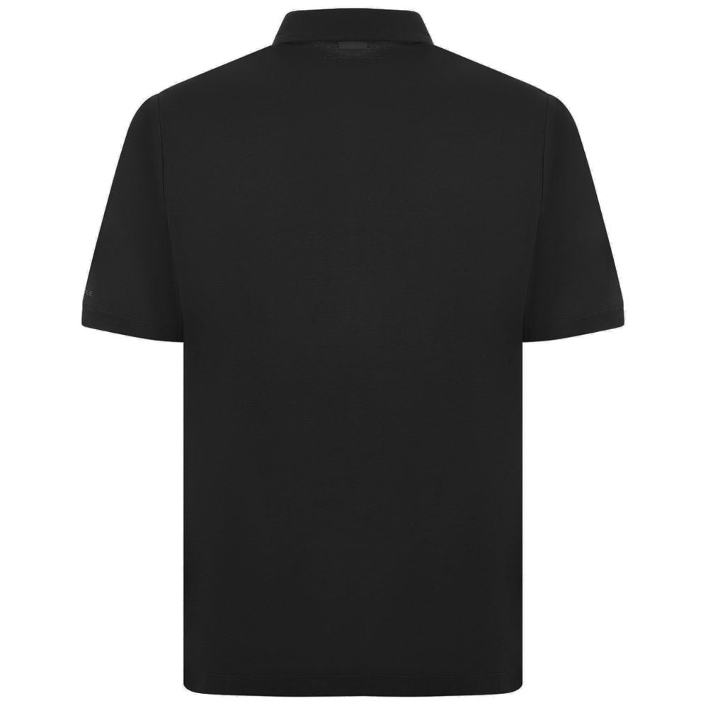 Schwarzes Poloshirt aus Baumwolle von People Of Shibuya