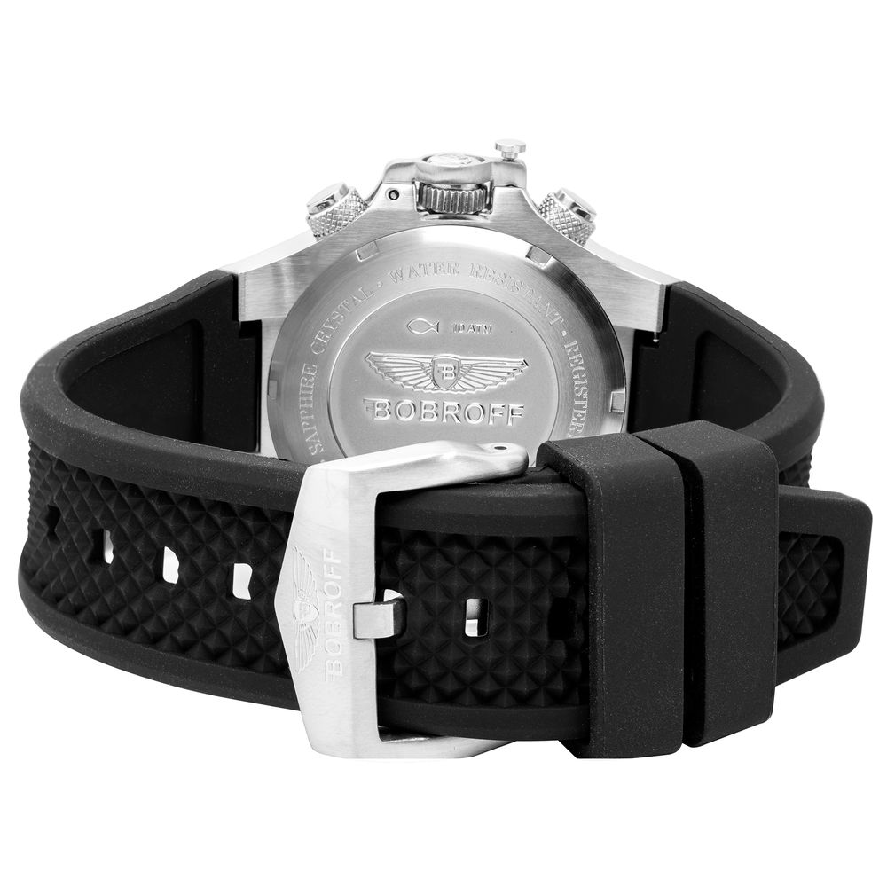 Bobroff-Armbanduhr aus schwarzem Kautschuk