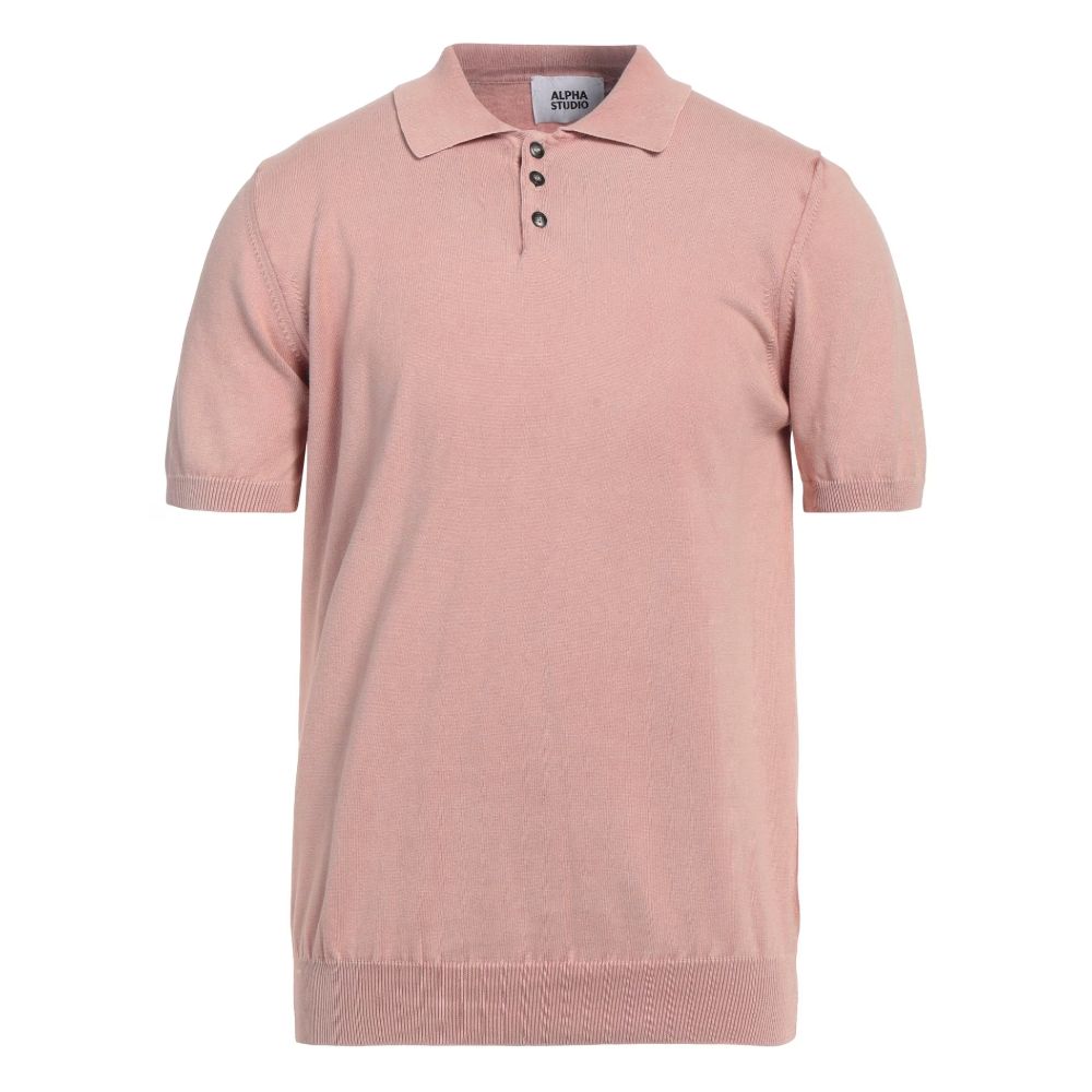 Alpha Studio Poloshirt aus rosa Baumwolle