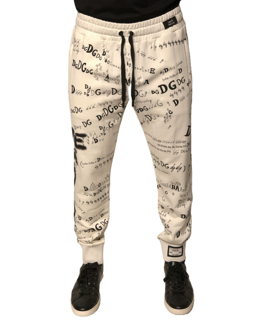 Dolce &amp; Gabbana – Weiße Jogginghose aus bedruckter Baumwolle