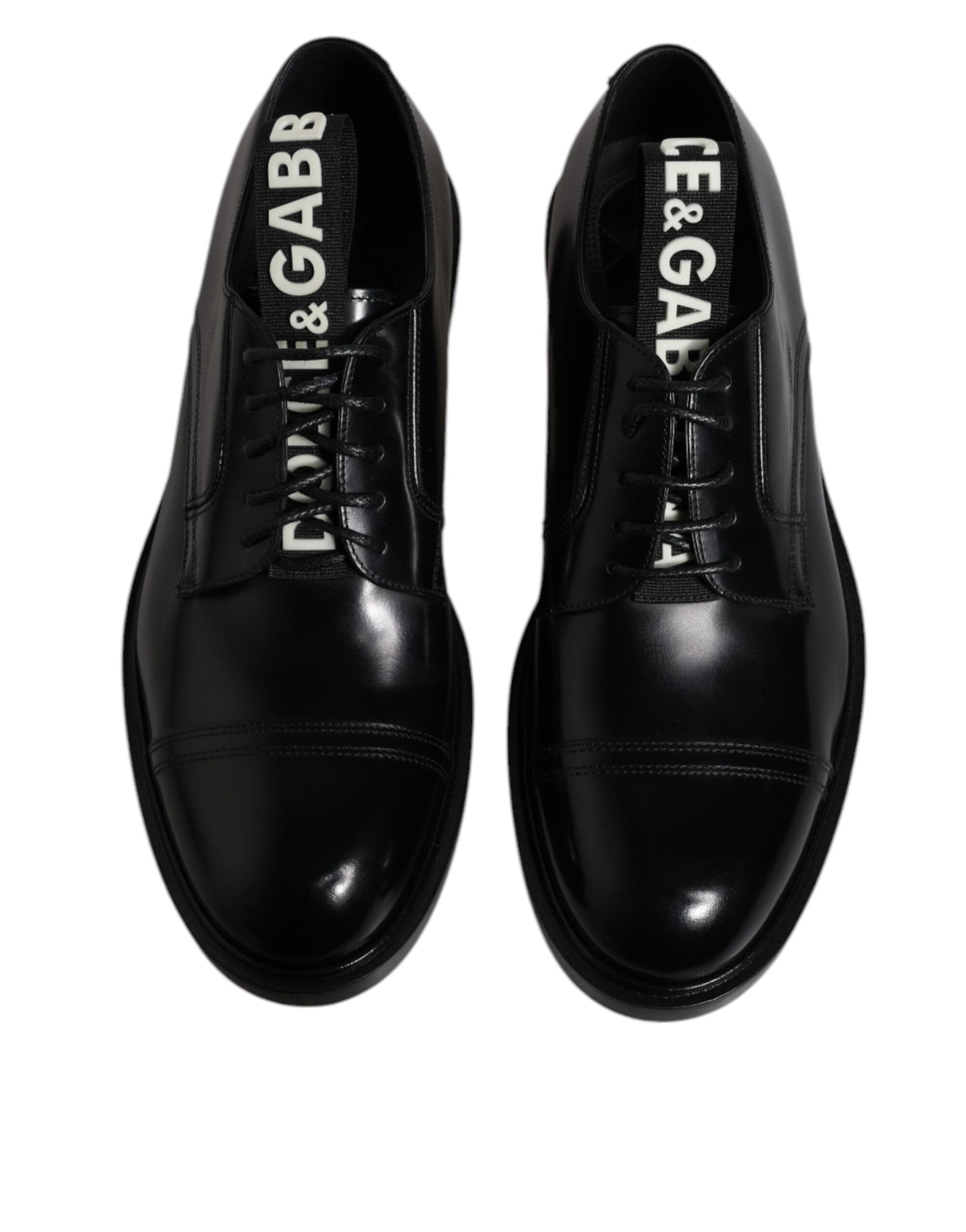 Dolce &amp; Gabbana – Derby-Schnürschuhe aus schwarzem Lackleder