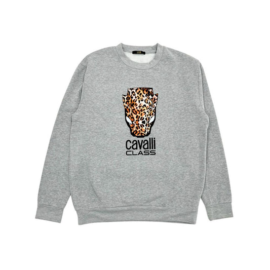 Cavalli Class Grauer Polyester-Hoodie für Damen