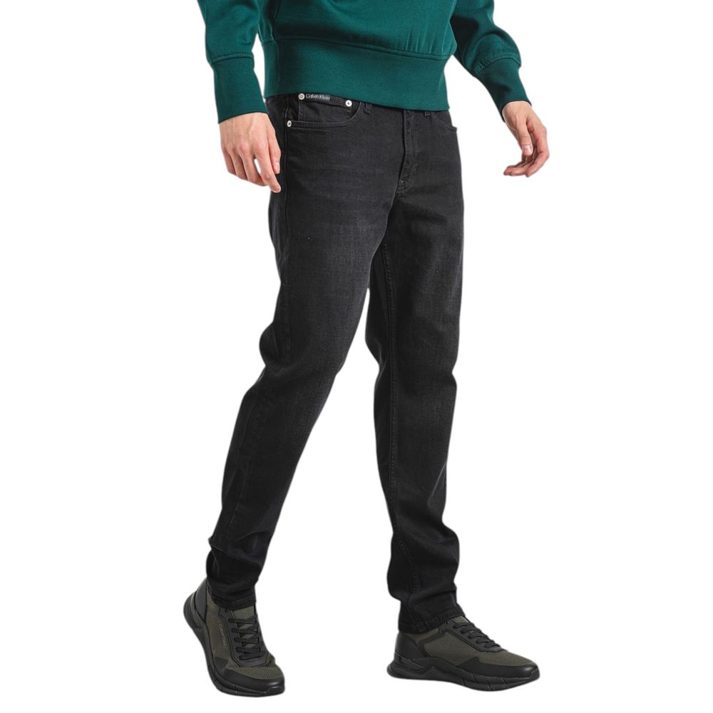 Calvin Klein Jeans – Schwarze Slim-Fit-Jeans aus Baumwolle