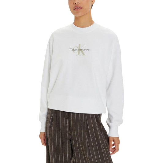 Calvin Klein Jeans – Weißes Sweatshirt aus recycelter Baumwolle