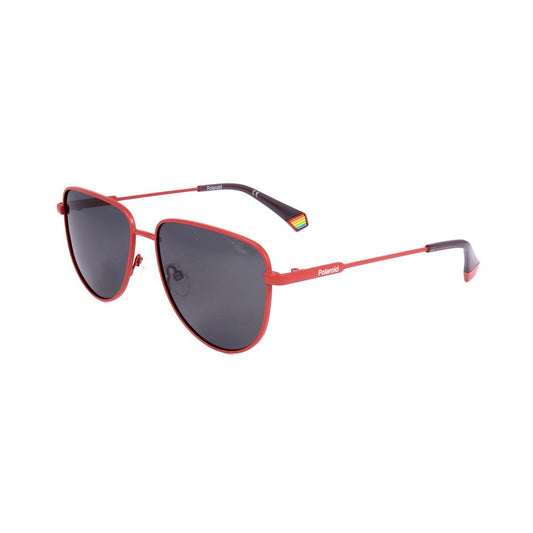 Polaroid – Orangefarbene Sonnenbrille aus Edelstahl
