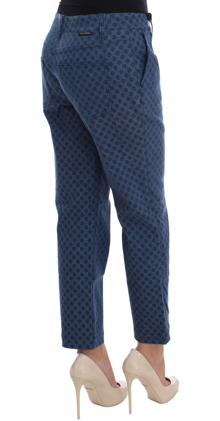 Dolce &amp; Gabbana – Stretch-Caprijeans mit Polka-Punkten