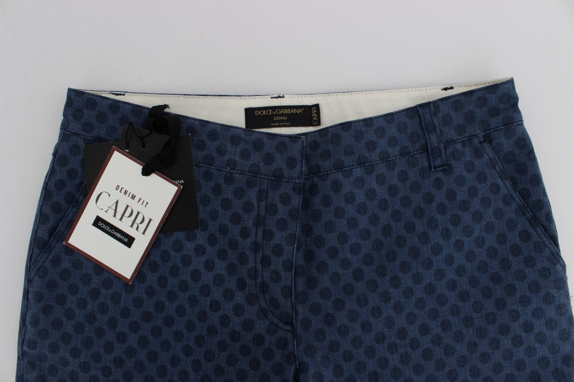 Dolce &amp; Gabbana – Stretch-Caprijeans mit Polka-Punkten