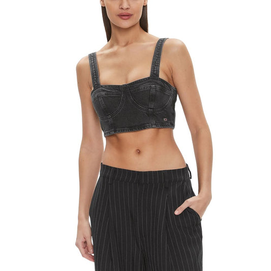 Tommy Hilfiger Jeans – Schwarzes Oberteil aus recycelter Baumwolle