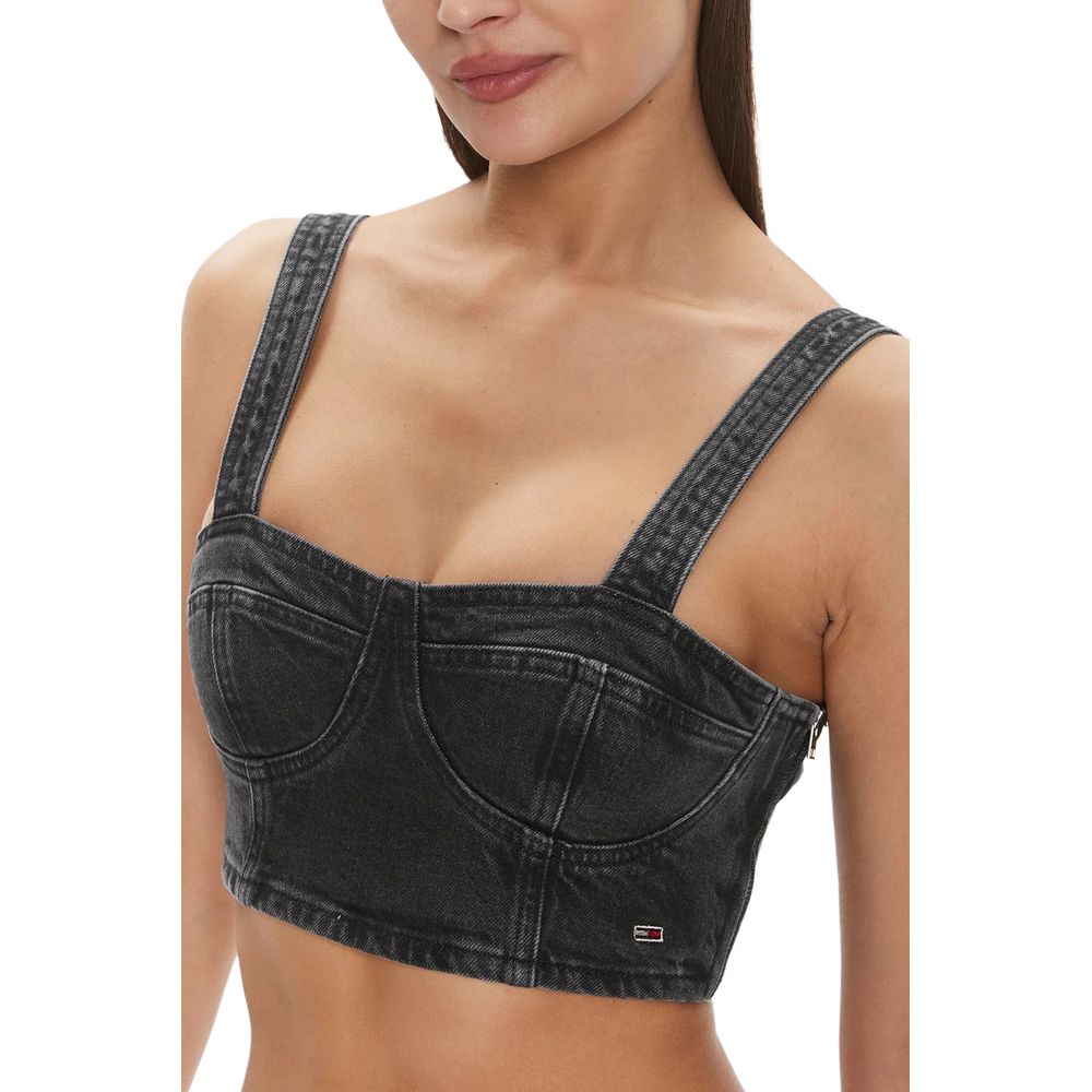 Tommy Hilfiger Jeans – Schwarzes Oberteil aus recycelter Baumwolle