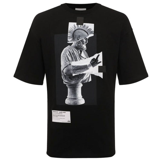 Schwarzes Baumwoll-T-Shirt von Diego Venturino