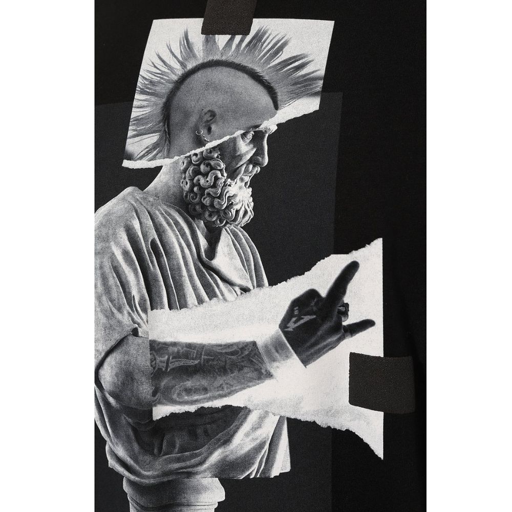 Schwarzes Baumwoll-T-Shirt von Diego Venturino