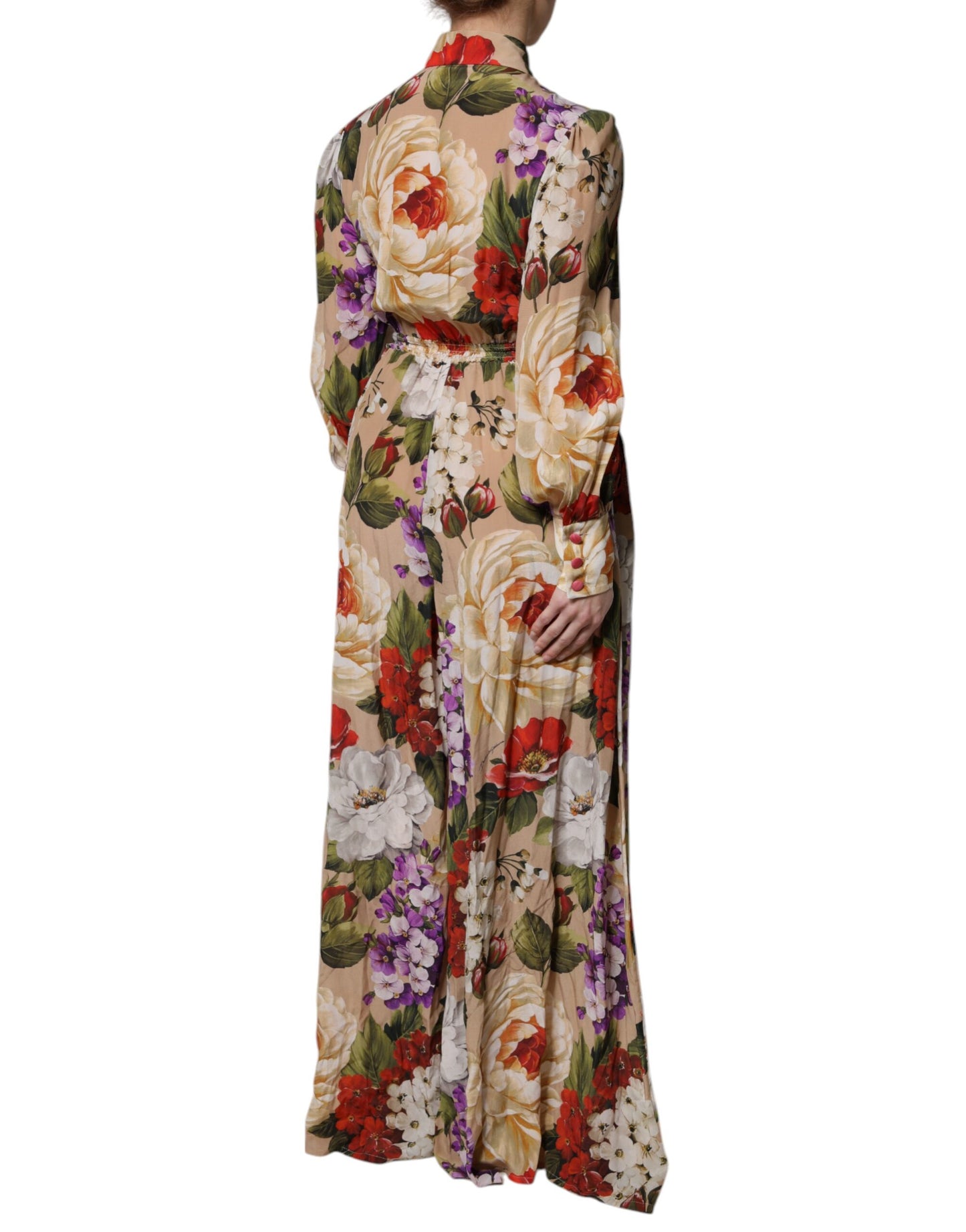 Dolce & Gabbana Multicolor Floral Wide Leg Jumpsuit Dress