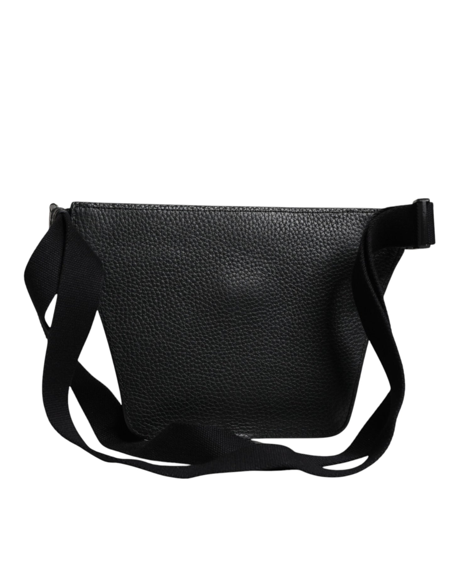 Dolce &amp; Gabbana Gürteltasche mit Logo-Plakette aus schwarzem Kalbsleder für Herren
