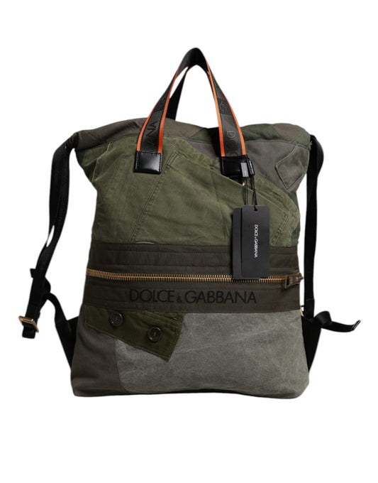 Dolce &amp; Gabbana Militärgrüner Patchwork-Rucksack