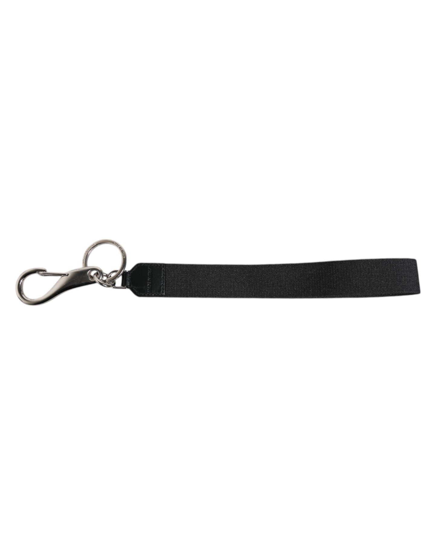 Dolce & Gabbana Black Nylon Logo DG Crown Men's Holder Keychain Keyring