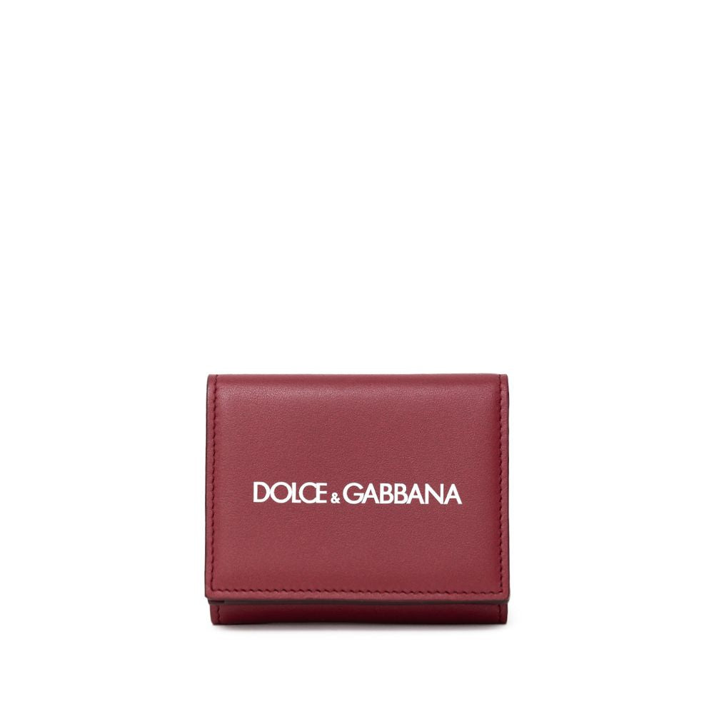 Dolce &amp; Gabbana Rotes Kalbsleder-Portemonnaie