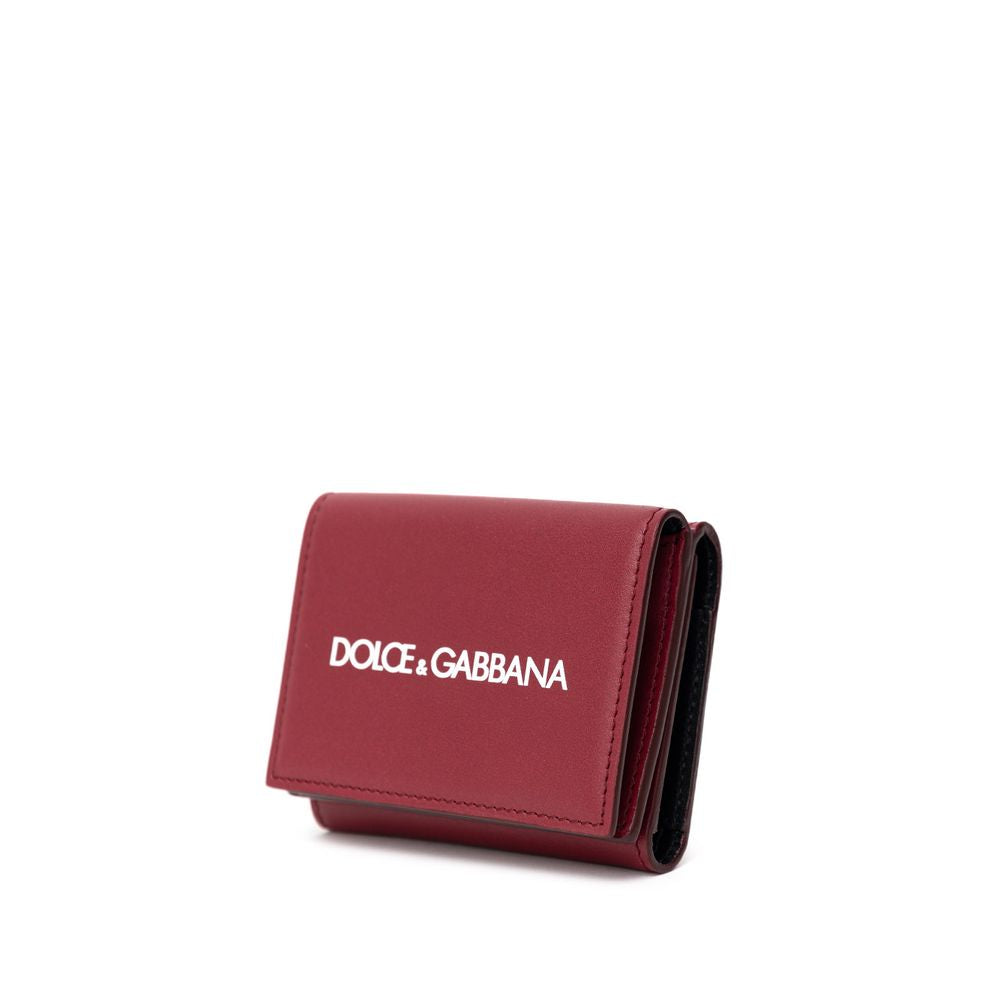 Dolce &amp; Gabbana Rotes Kalbsleder-Portemonnaie