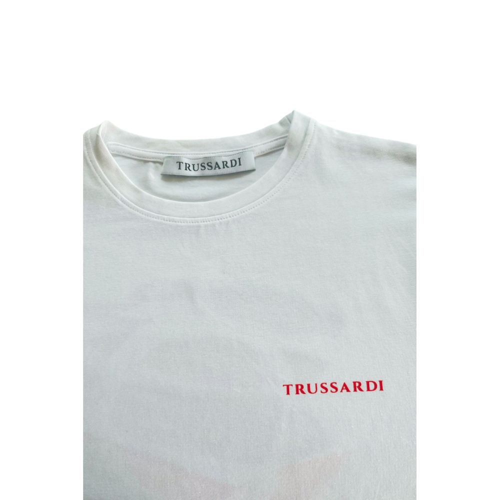 Trussardi Beachwear Herren-T-Shirt aus weißer Baumwolle