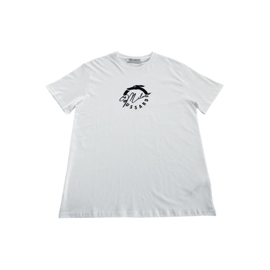 Trussardi Beachwear Weißes Baumwoll-T-Shirt für Herren