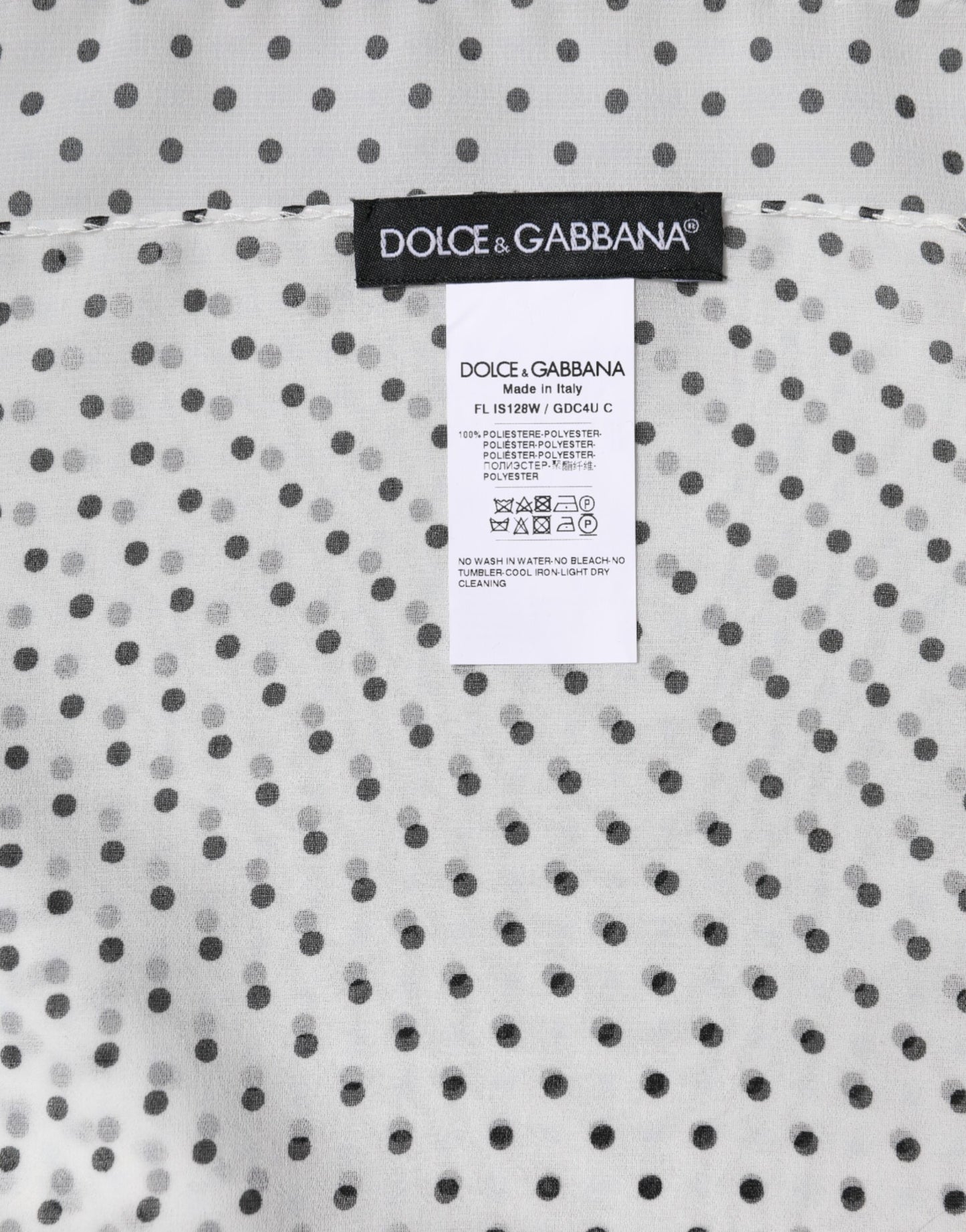 Dolce & Gabbana White Polka Dots Polyester Wrap Shawl Scarf