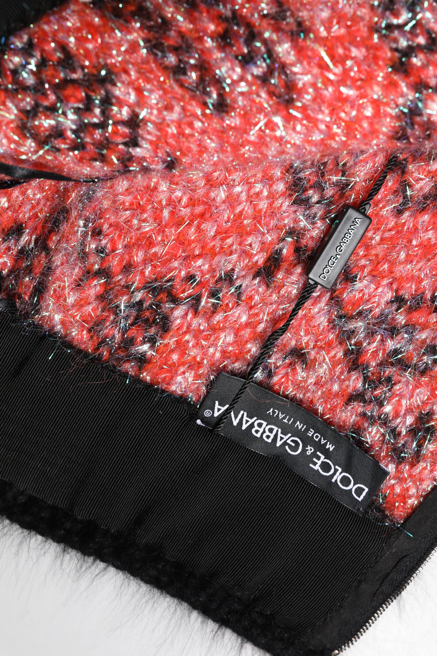 Dolce &amp; Gabbana, mehrfarbiger Minirock aus Plüsch mit hoher Taille