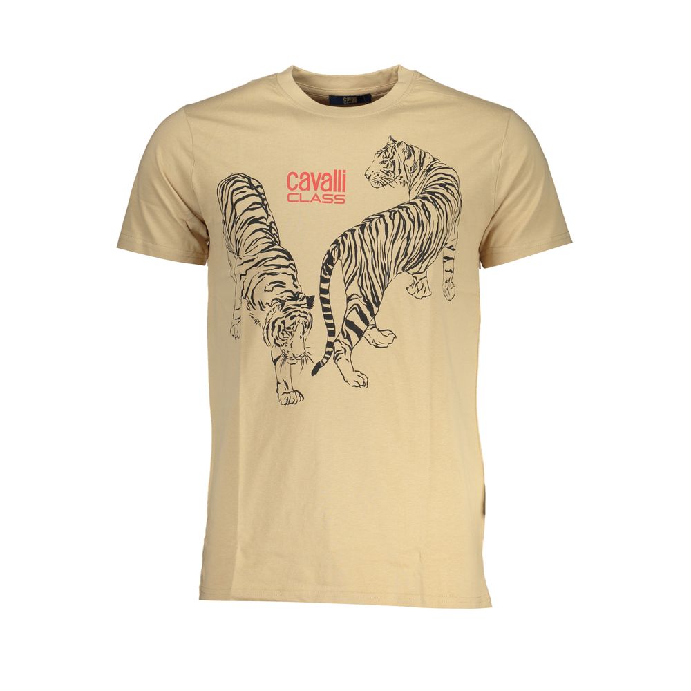 Beiges Baumwoll-T-Shirt der Cavalli-Klasse