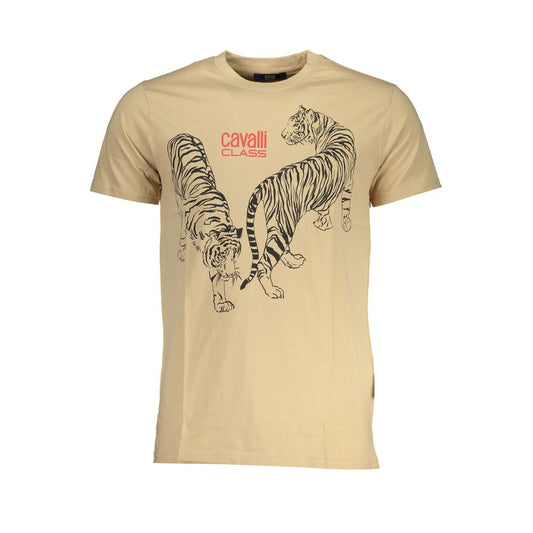 Beiges Baumwoll-T-Shirt der Cavalli-Klasse