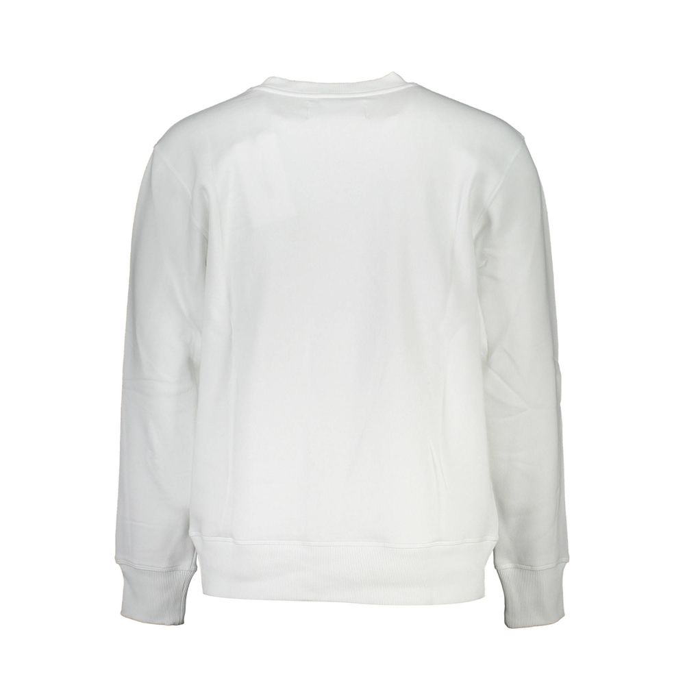 Calvin Klein – Knackiger weißer Pullover aus Baumwollmischung mit Rundhalsausschnitt