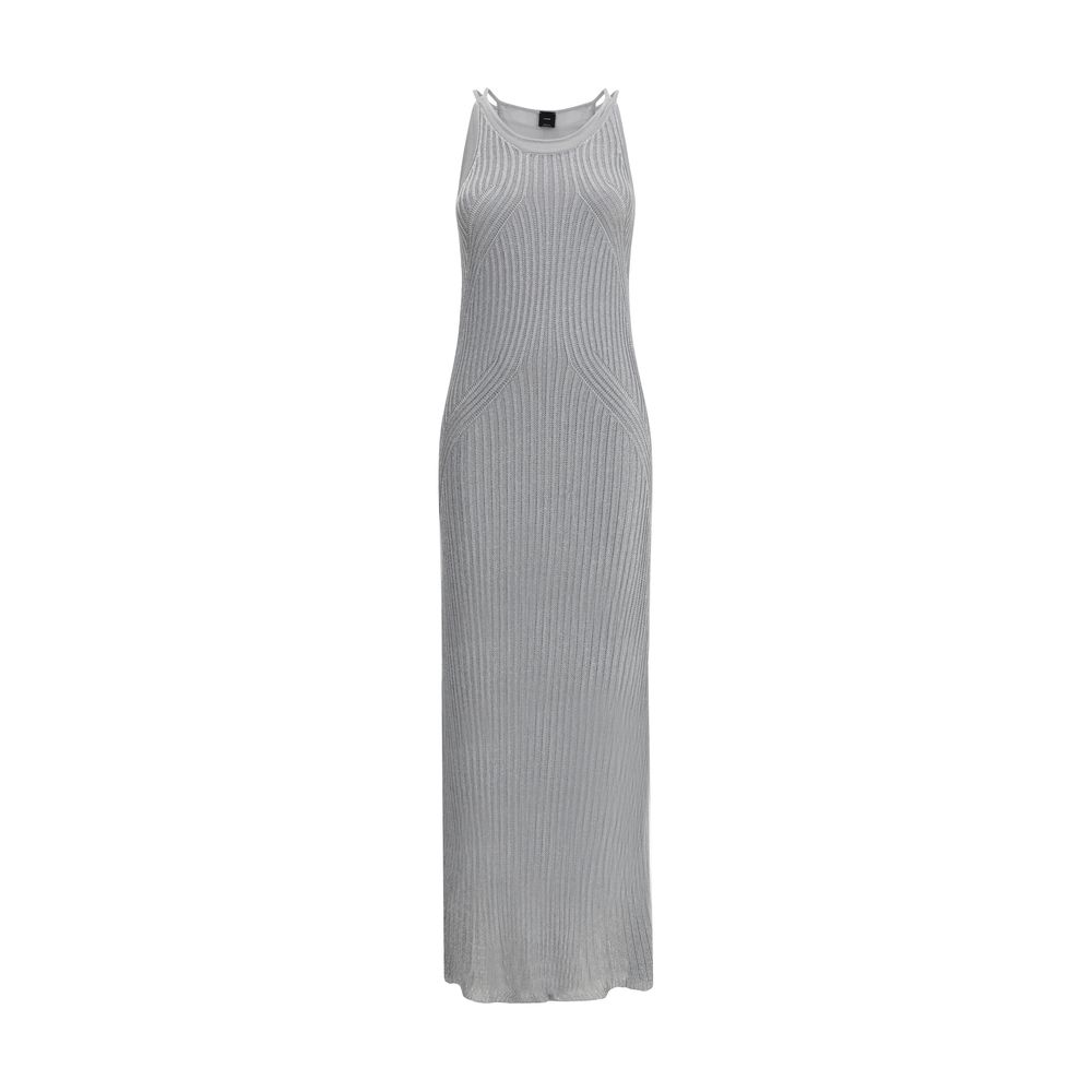 PINKO Langes Strickkleid in Metallic-Optik