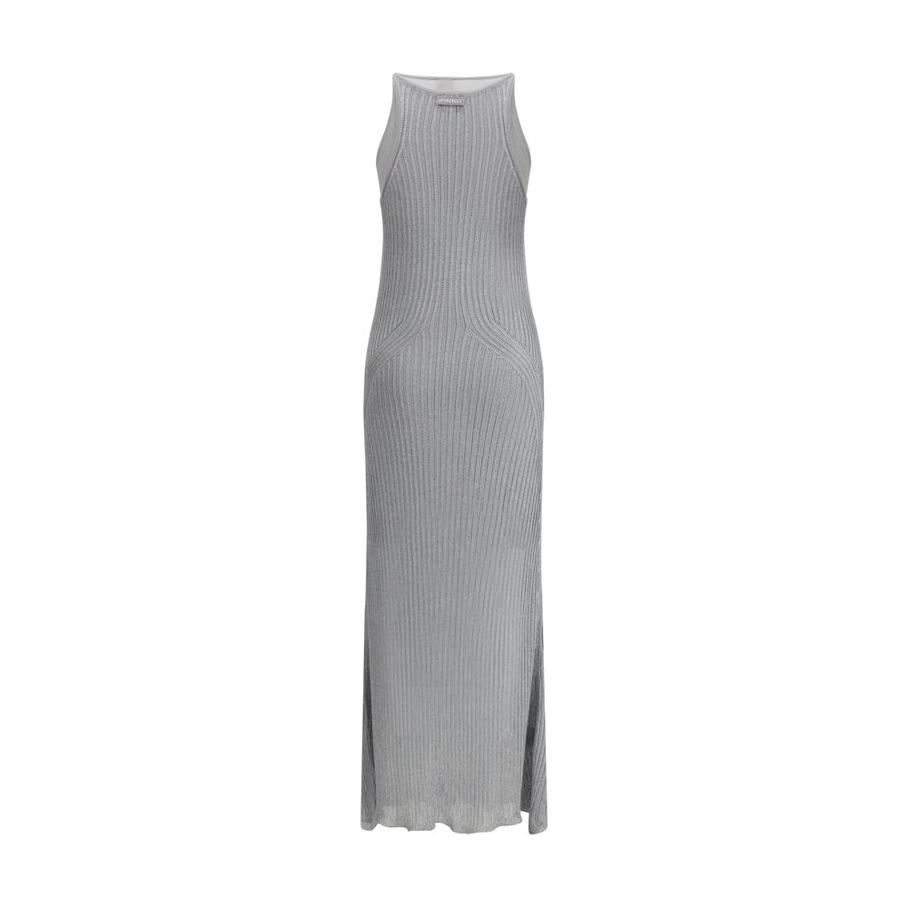 PINKO Langes Strickkleid in Metallic-Optik