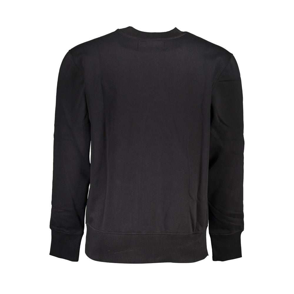 Calvin Klein – Elegantes, schwarzes Fleece-Sweatshirt mit Rundhalsausschnitt