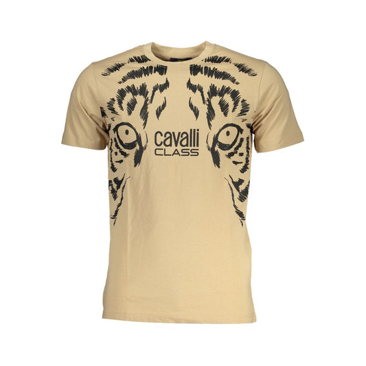 Beiges Baumwoll-T-Shirt der Cavalli-Klasse