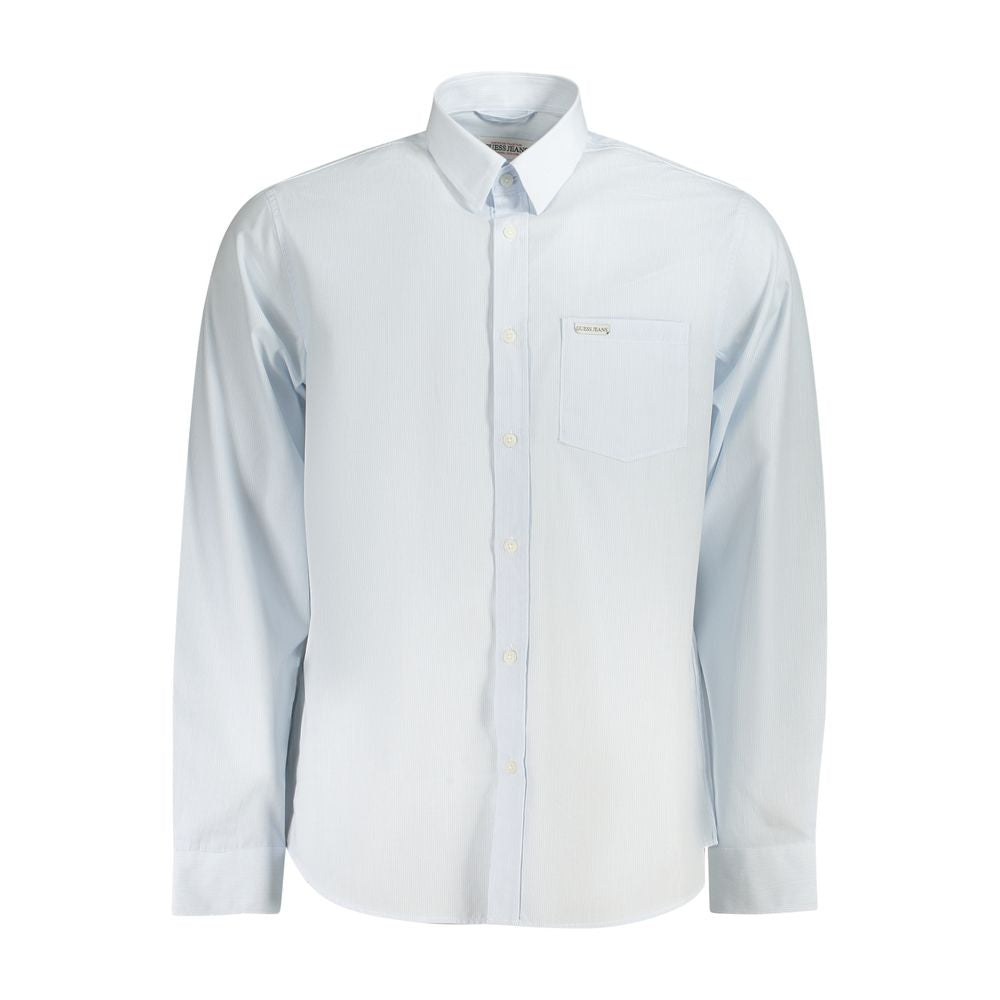 Guess Jeans Hellblaues Herrenhemd aus Baumwolle