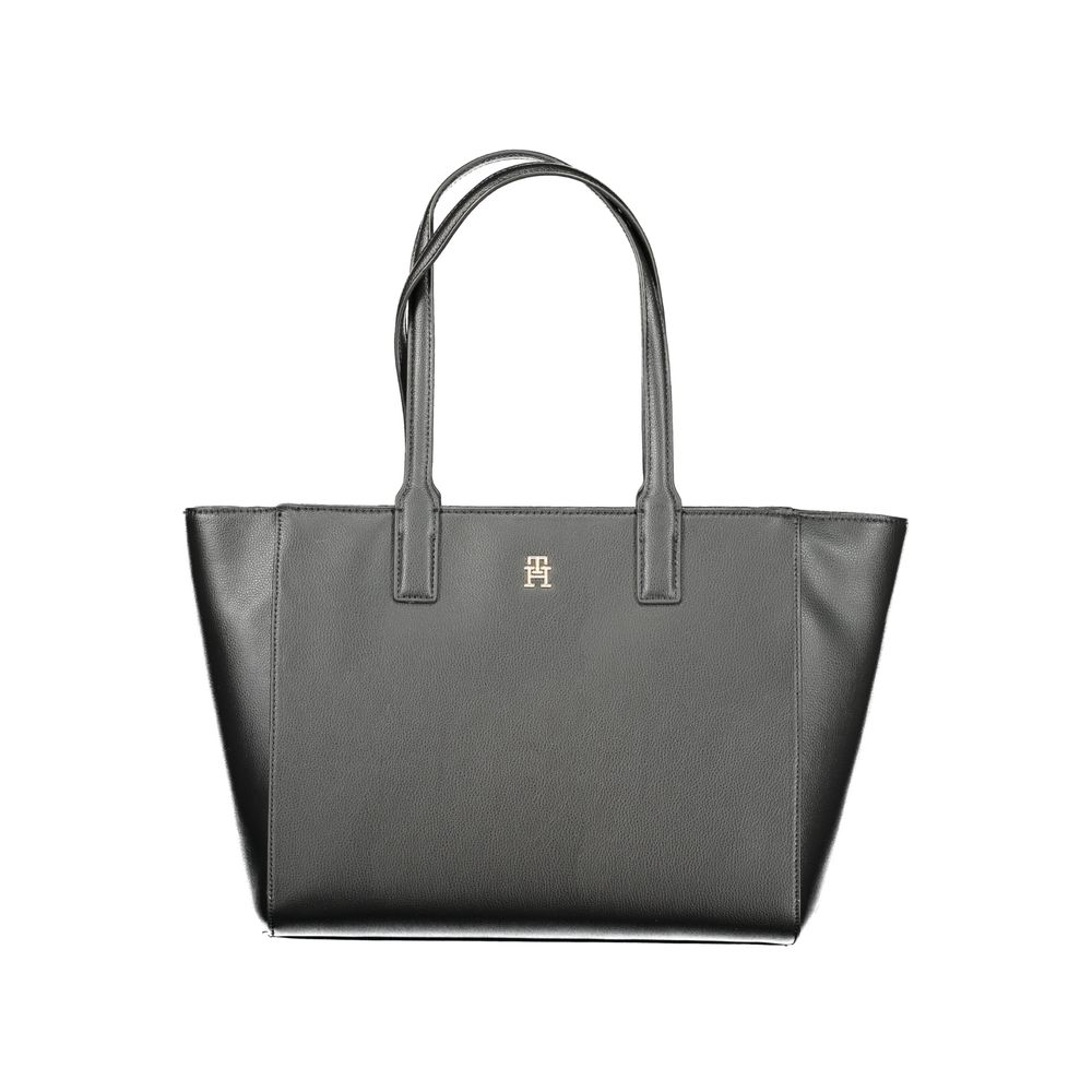 Tommy Hilfiger – Schwarze Handtasche aus recyceltem Polyester für Damen