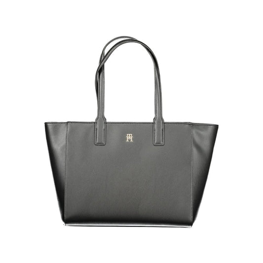 Tommy Hilfiger – Schwarze Handtasche aus recyceltem Polyester für Damen