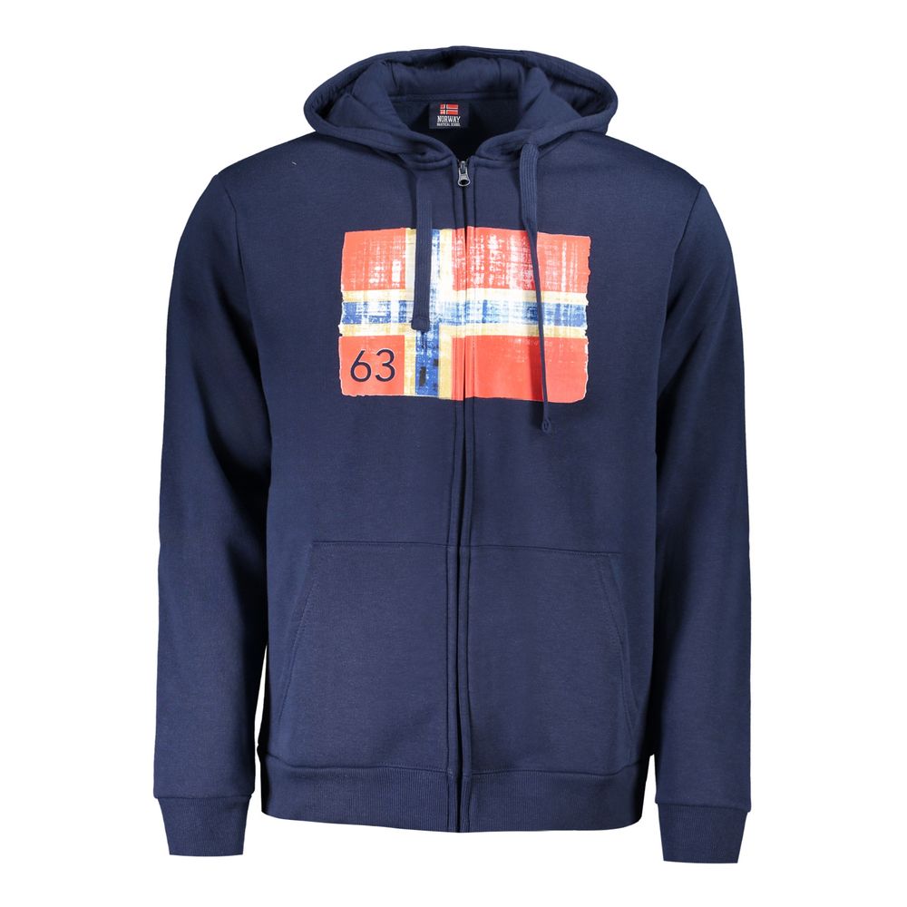 Norway 1963 Blue Cotton Men's Hooded Sweater