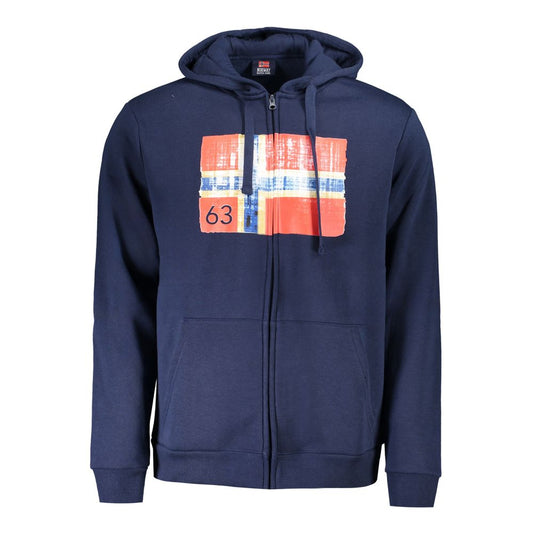 Norway 1963 Blue Cotton Men's Hooded Sweater