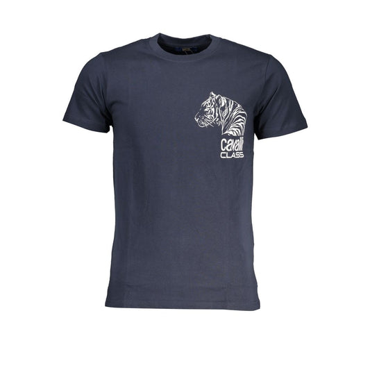 Blaues Baumwoll-T-Shirt der Cavalli-Klasse