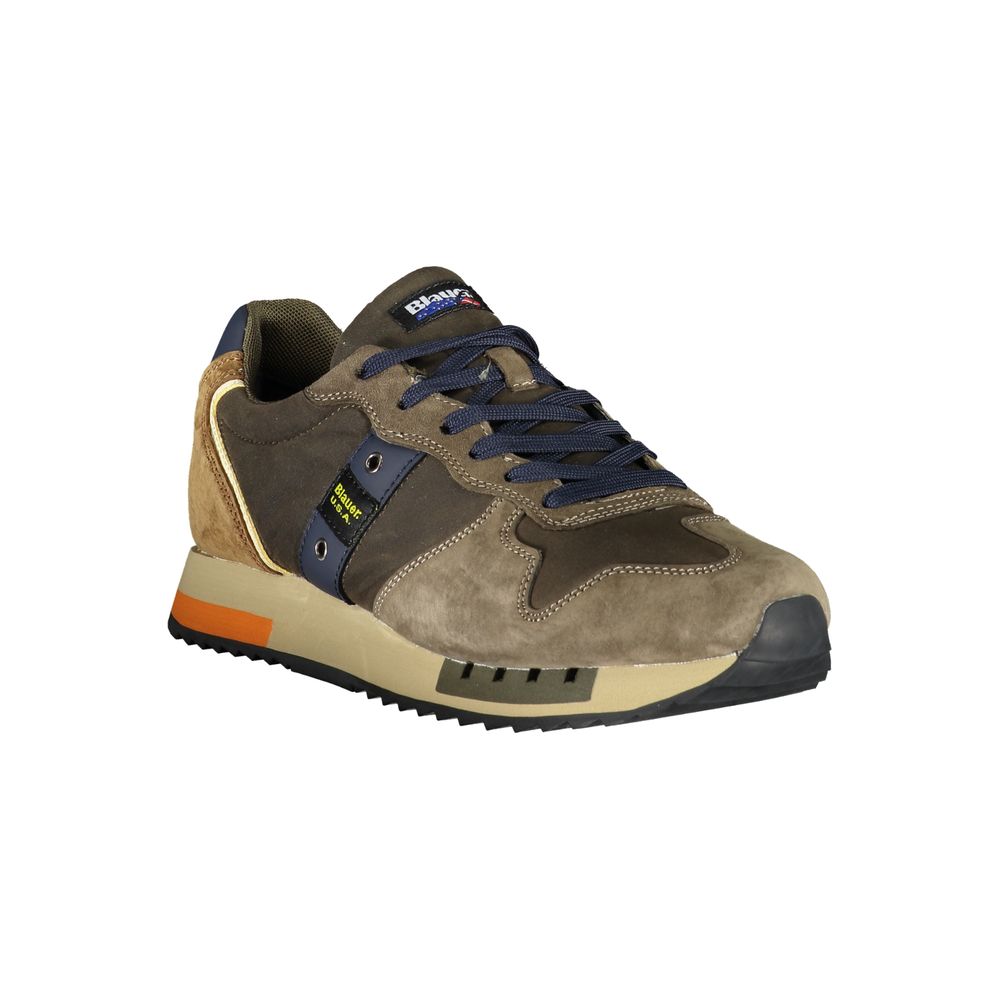 Blauer grüner Polyester-Sneaker