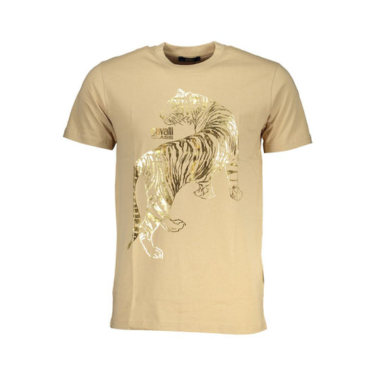 Beiges Baumwoll-T-Shirt der Cavalli-Klasse