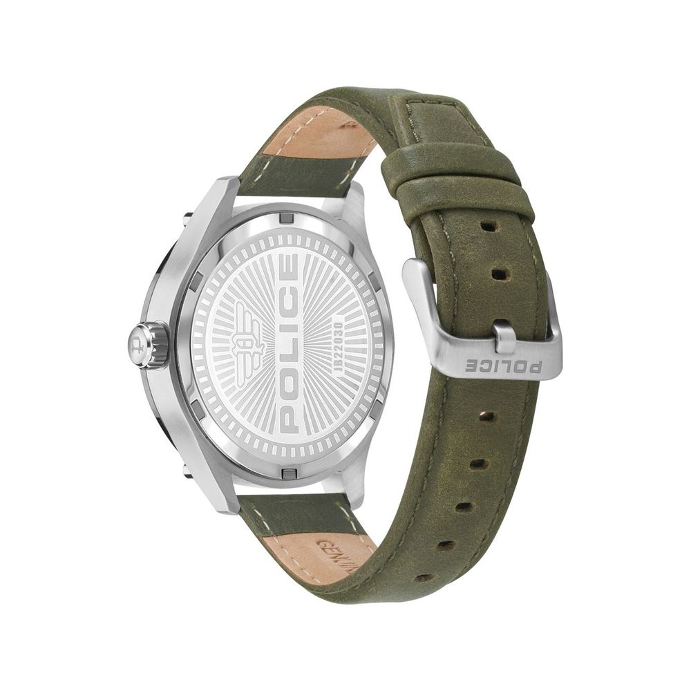 Grüne Lederuhr von Police